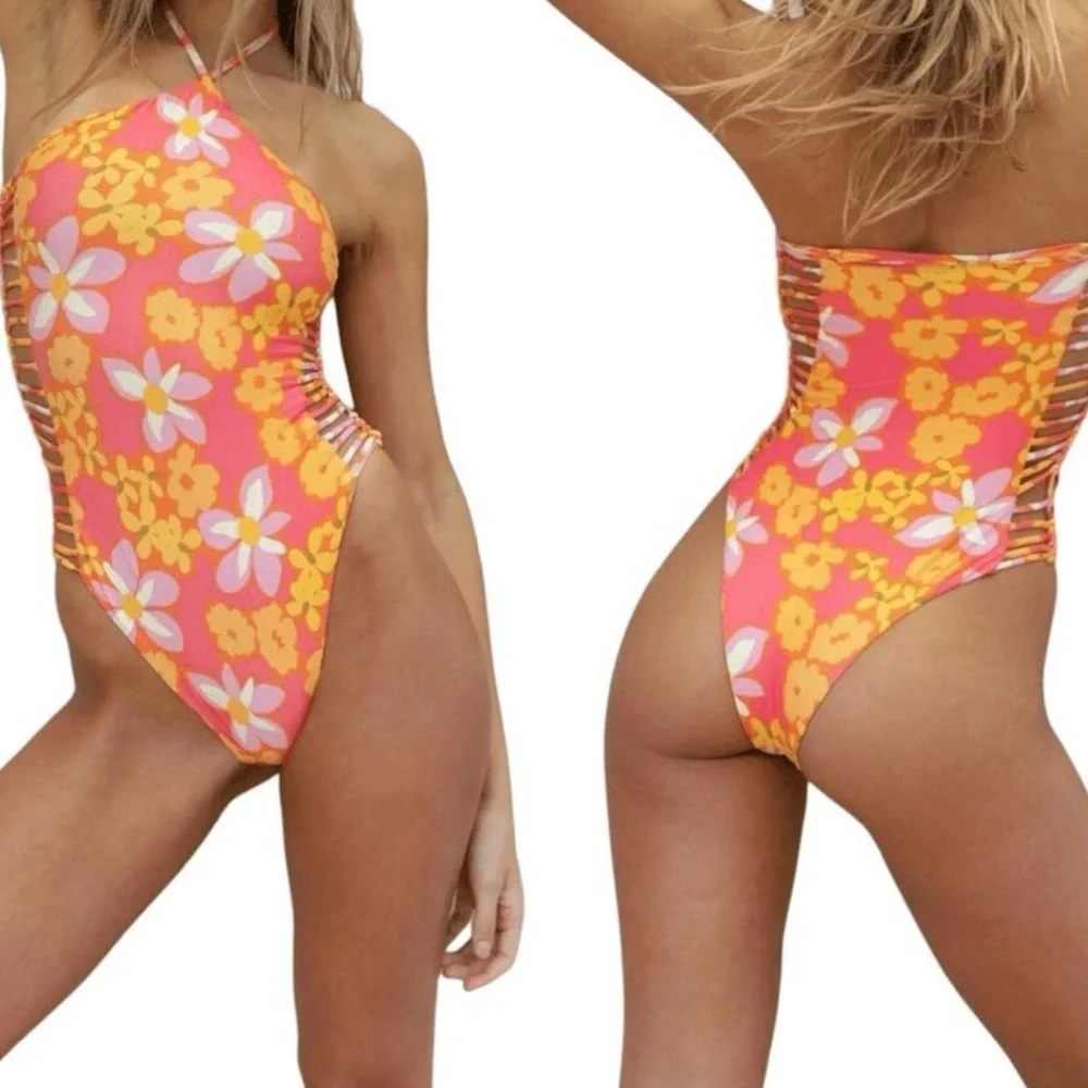 NWT FP x STONE FOX SWIM fella one piece in lei lei print size medium